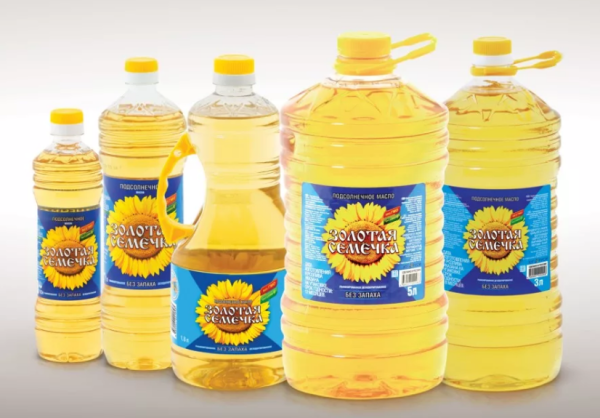 Масло подсолнечное Золотая семечка этикетка