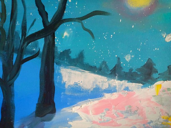 Картина маслом зимняя сказка
