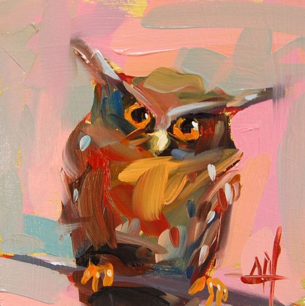 Сова мастихином