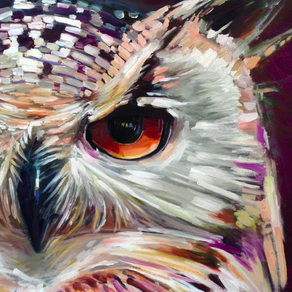 Филин акрилом на холсте