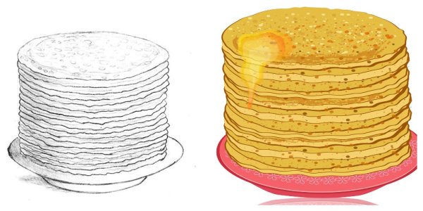 Блинчик с маслом вектор