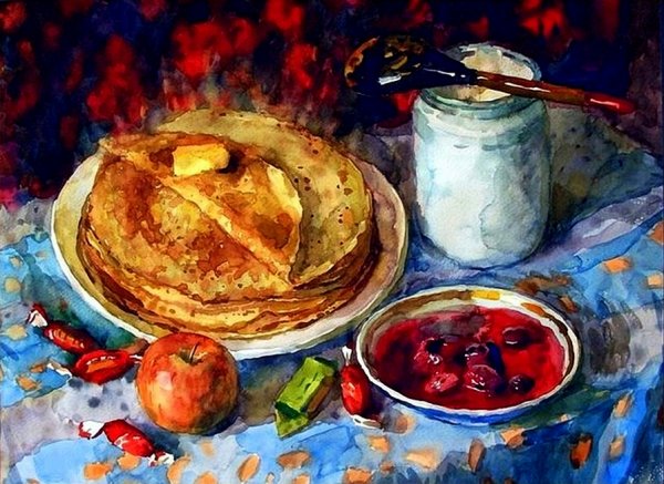 Блины с маслом