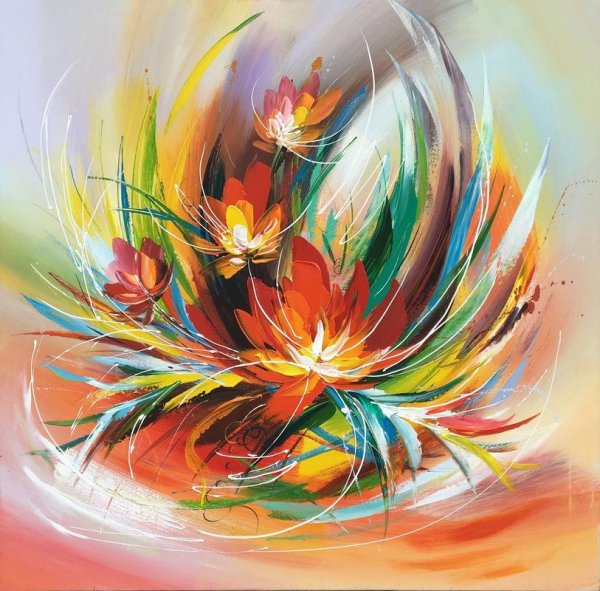 Абстрактные цветы живопись