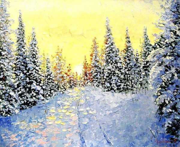 Гавлин Евгений художник , зима