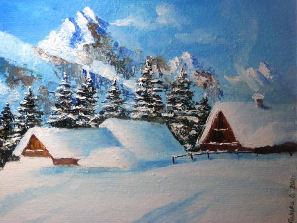 Сахаров зимние горы мастихином