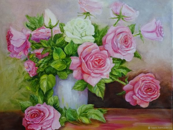 Розы маслом на холсте