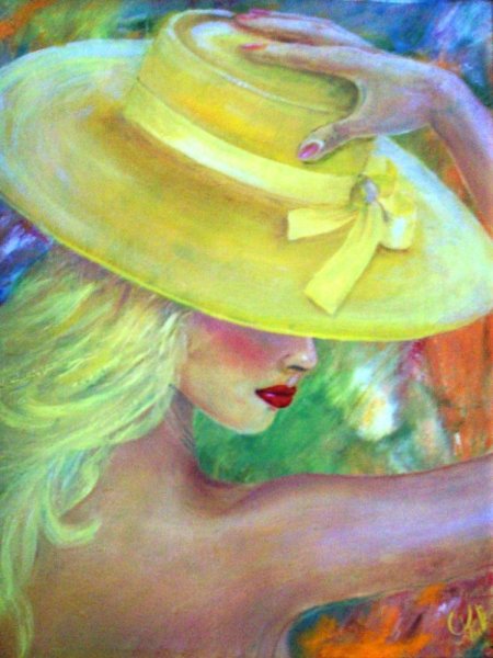 Женщина в шляпе живопись