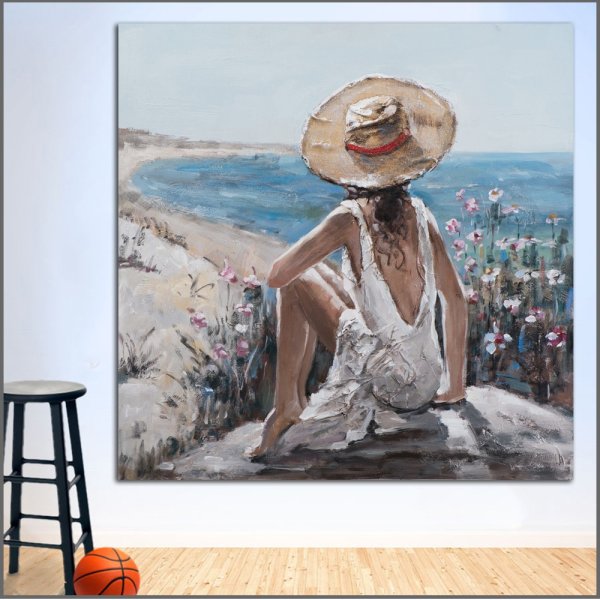 Девушка в шляпе картина маслом