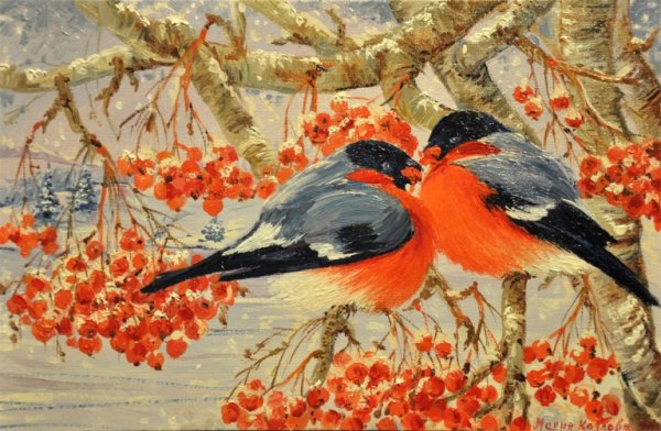 Майстренко Геннадий Снегири художник