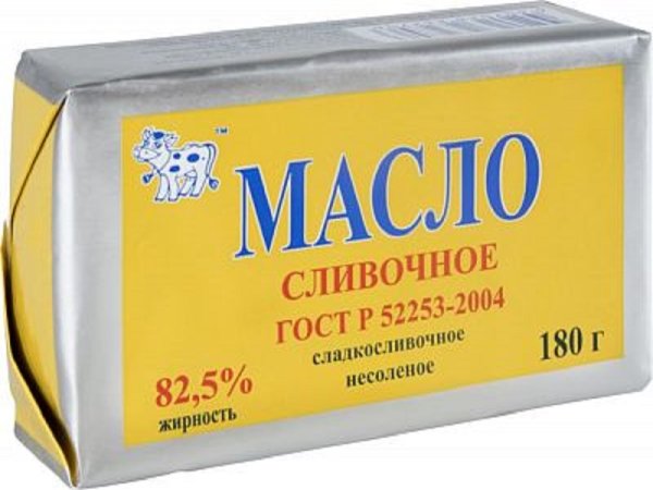 Упаковка масла