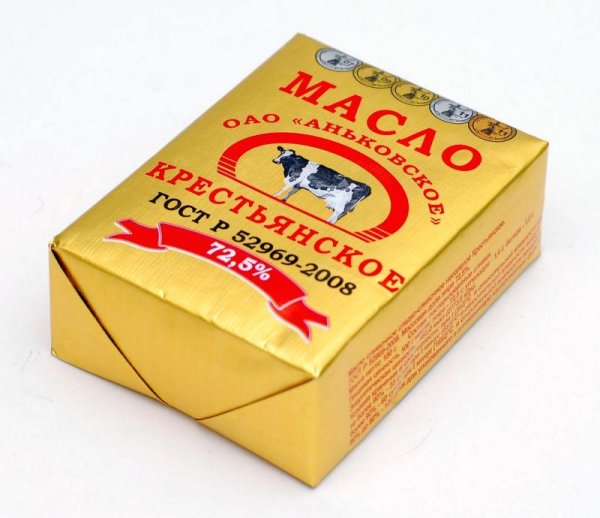 Масло сливочное в пачке