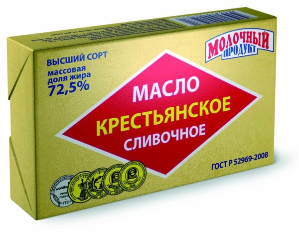 Масло сливочное 180г 72,5% "Крестьянское" (Экомилк)