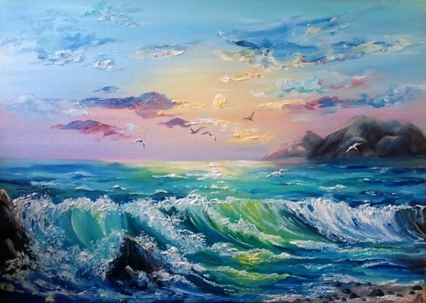 Картина маслом море для начинающих