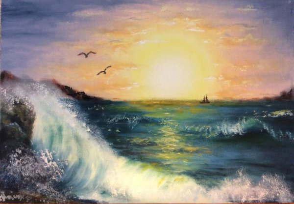 Пейзаж море для новичков