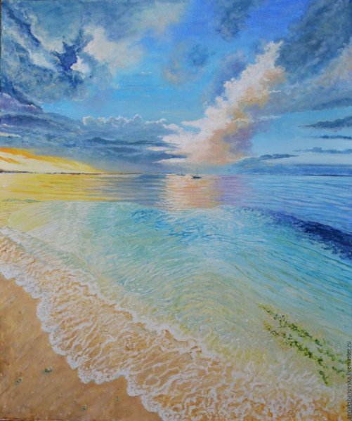 Море маслом на холсте