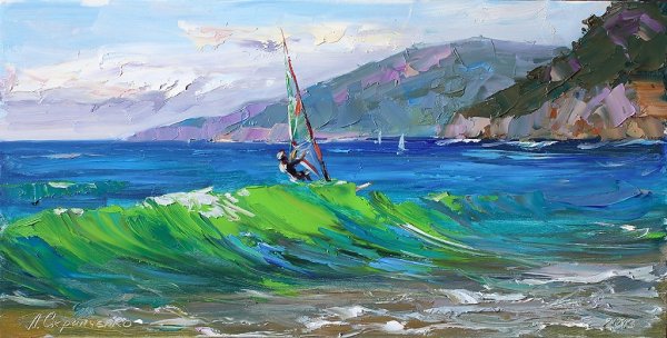 Живопись Средиземноморский пейзаж Игорь Сахаров лодка