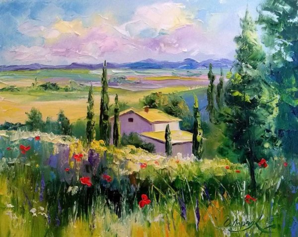 Живопись маслом пейзажи мастихин Франция