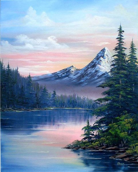 Картины горы акрилом Боба Росса