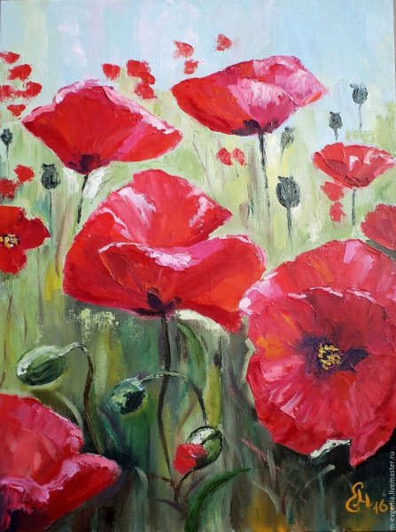 Картины маслом маки