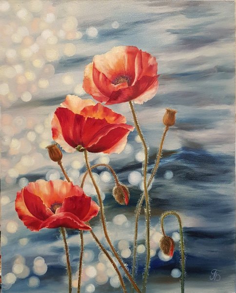 Маки картина Лариса Батенкова