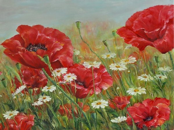 Мак акварель Базанов художник