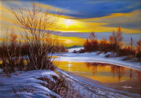 Ходюков Александр художник зимние пейзажи