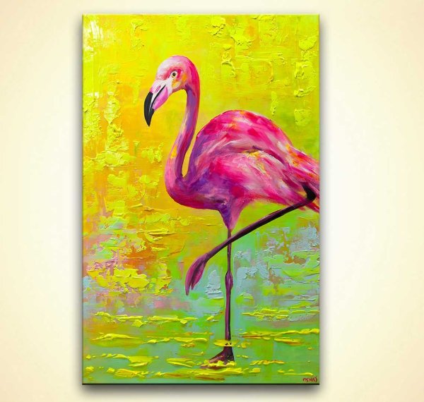 Фламинго акрил поп арт