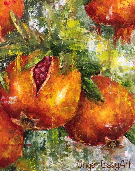 Живопись мастихином гранат