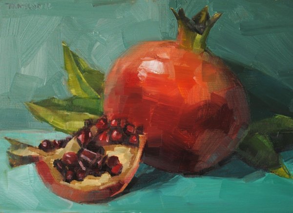 Гранаты фрукты живопись
