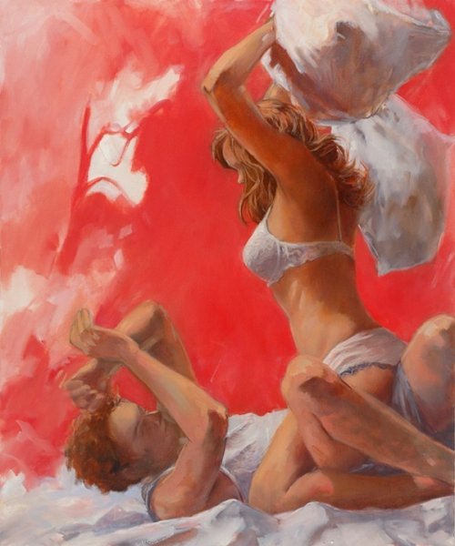 Девушка гуашью