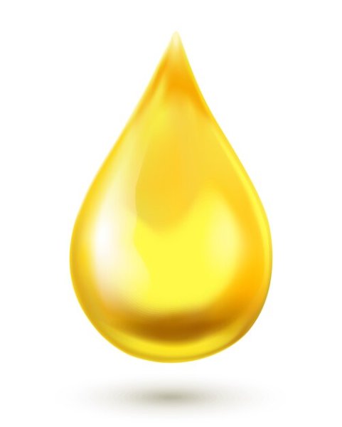 Капля масла на белом фоне
