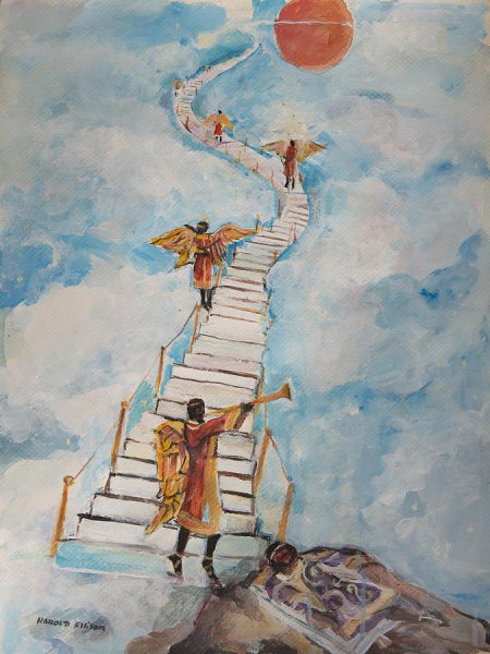 Лестница в небо живопись