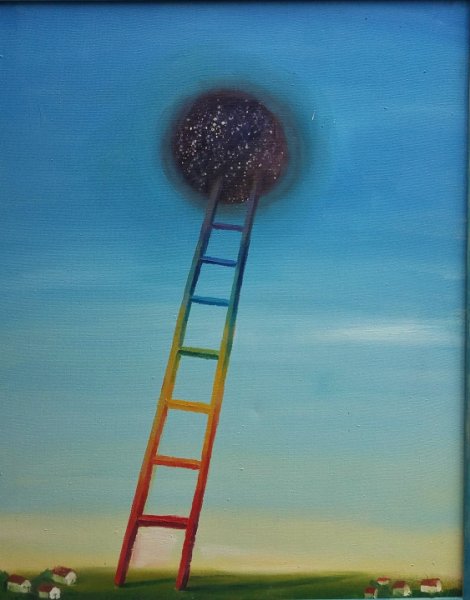 Картина лестница в небо живопись