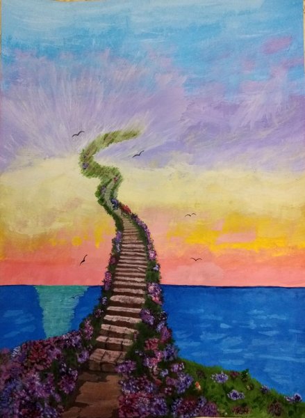 Лестница в небо живопись