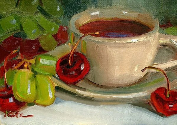 Елена Кацура чай картины