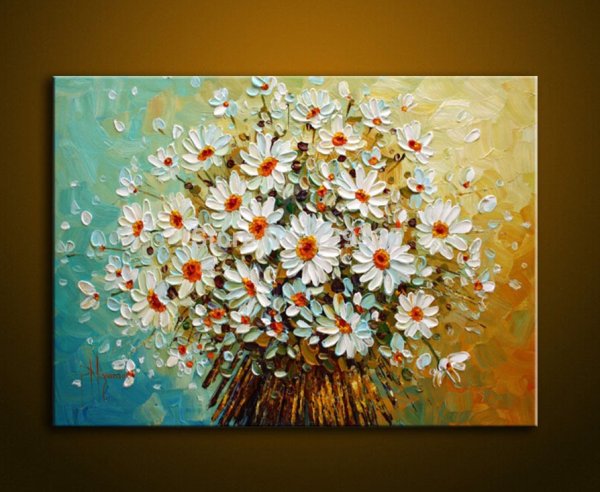 Цветы акрилом на холсте