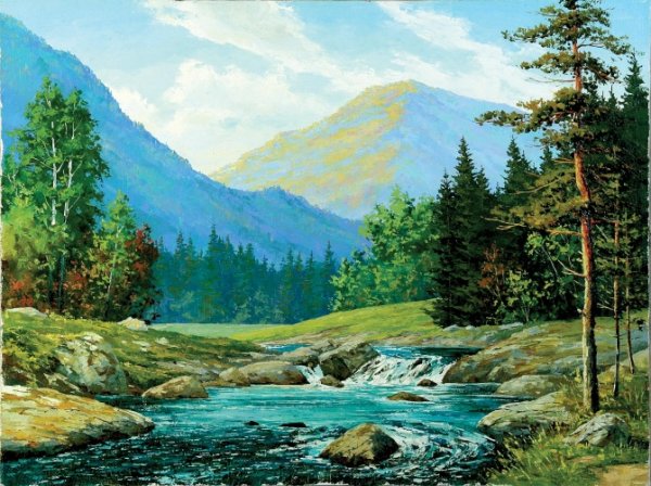 Художник Прищепа Горная река