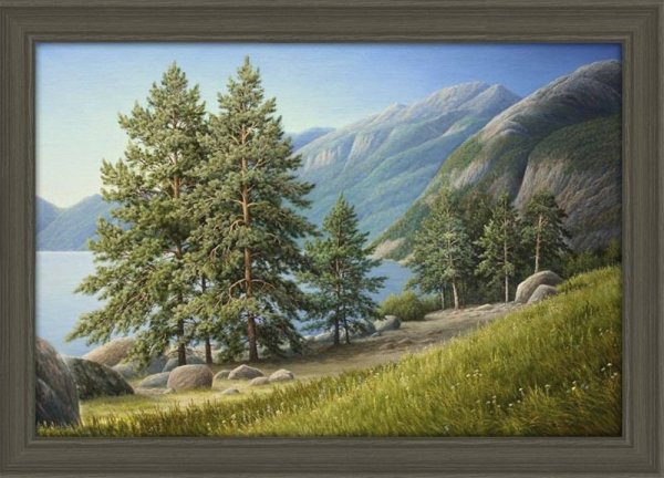 Сосны в горах живопись