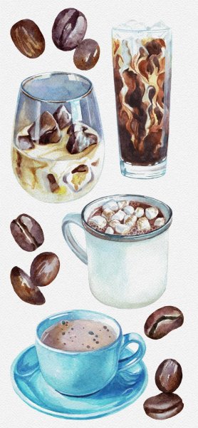 Кофе акварель