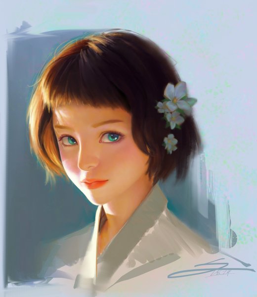 Девочка сикороткими волосами