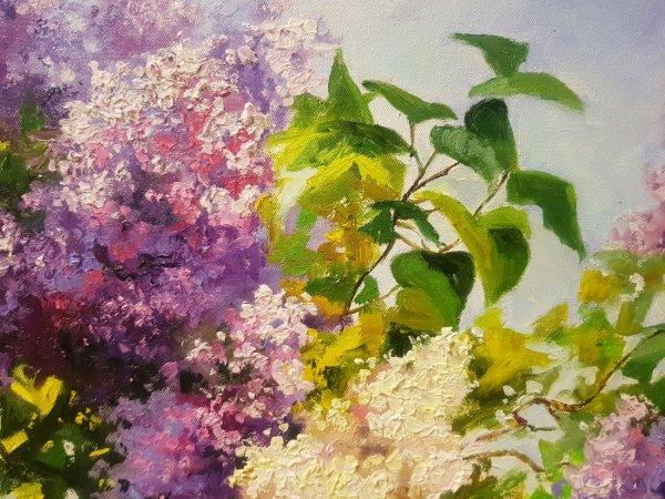 Сирень масляная живопись