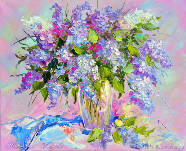 Букет сирени мастихином