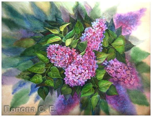 Ветка сирени картина маслом