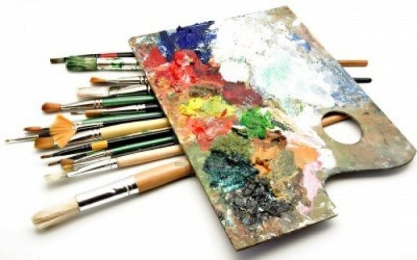 Кисти краски холст