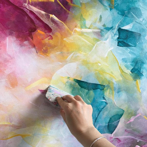 Абстракция акрилом на холсте