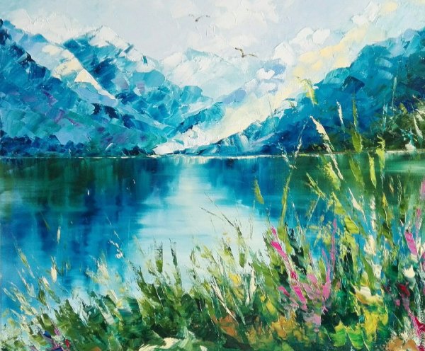 Пейзаж масляными красками