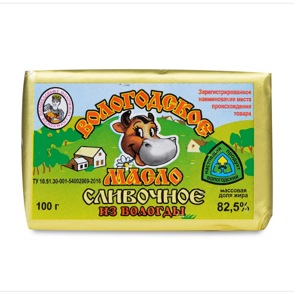 Масло Вологодское сливочное 82.5