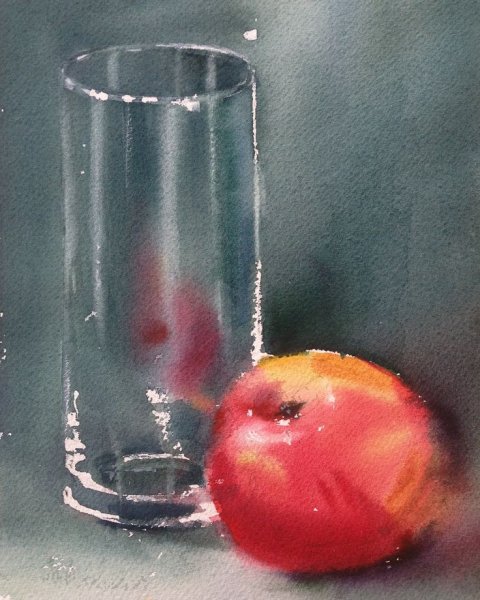 Живопись стекло акварелью