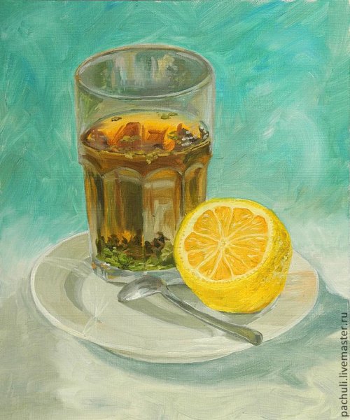 Натюрморт с лимоном живопись