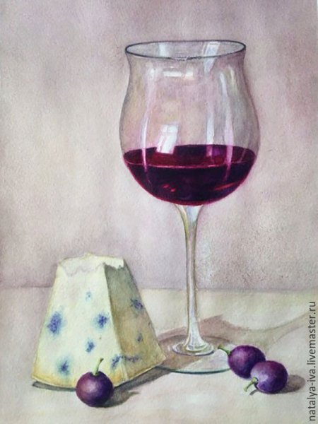 Бокал акварелью